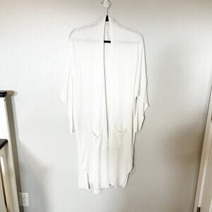 MILIO MILANO MODAL CARDIGAN ivory‎ open duster cardigan sweater large